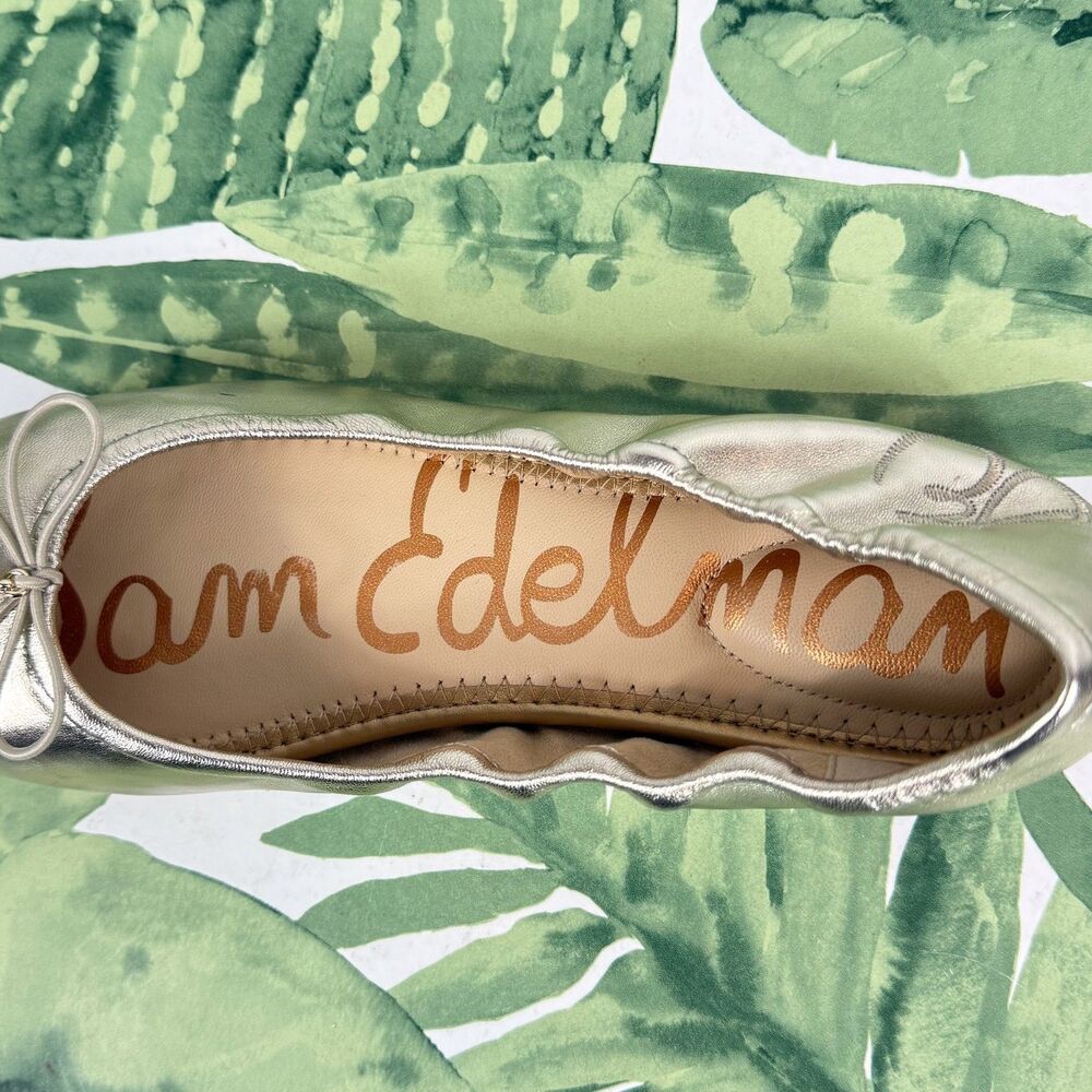 SAM EDELMAN NEW Felicia Jute Metallic Leather Ballet Flat - Picture 9 of 16
